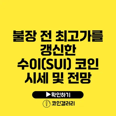 불장 전 최고가를 갱신한 수이(SUI) 코인 시세 및 전망