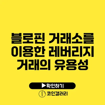 블로핀 거래소를 이용한 레버리지 거래의 유용성