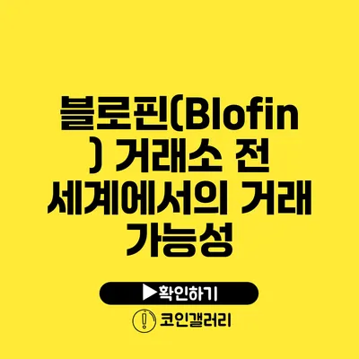블로핀(Blofin) 거래소: 전 세계에서의 거래 가능성