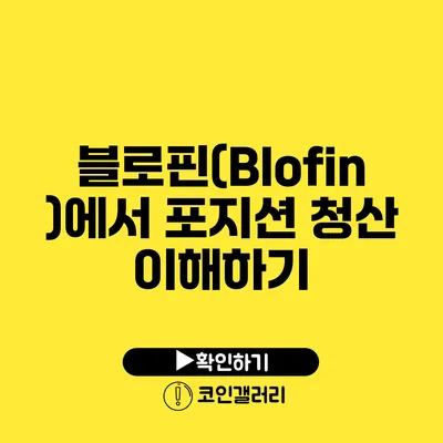 블로핀(Blofin)에서 포지션 청산 이해하기