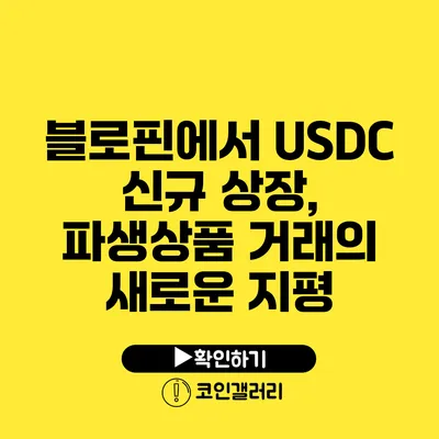 블로핀에서 USDC 신규 상장, 파생상품 거래의 새로운 지평