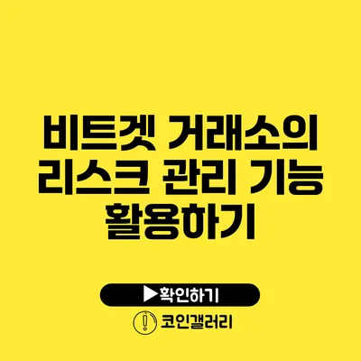 비트겟 거래소의 리스크 관리 기능 활용하기