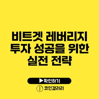 비트겟 레버리지 투자 성공을 위한 실전 전략