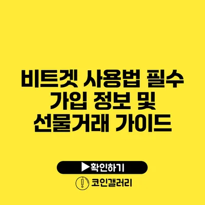 비트겟 사용법: 필수 가입 정보 및 선물거래 가이드