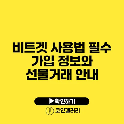 비트겟 사용법: 필수 가입 정보와 선물거래 안내