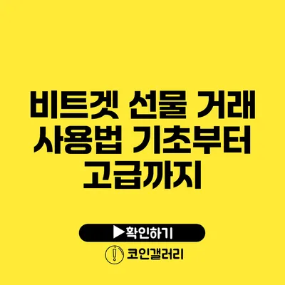비트겟 선물 거래 사용법: 기초부터 고급까지