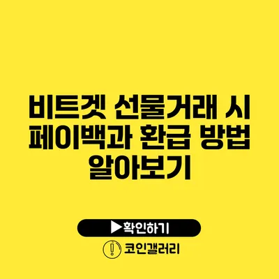 비트겟 선물거래 시 페이백과 환급 방법 알아보기