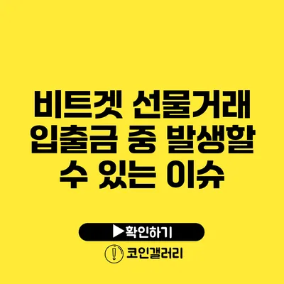 비트겟 선물거래 입출금 중 발생할 수 있는 이슈