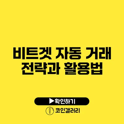 비트겟 자동 거래 전략과 활용법