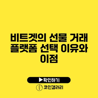 비트겟의 선물 거래 플랫폼 선택 이유와 이점