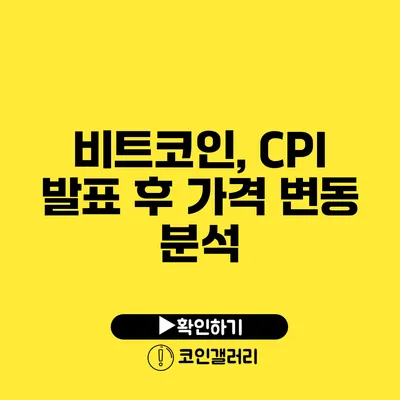 비트코인, CPI 발표 후 가격 변동 분석