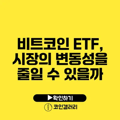 비트코인 ETF, 시장의 변동성을 줄일 수 있을까?