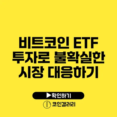 비트코인 ETF 투자로 불확실한 시장 대응하기