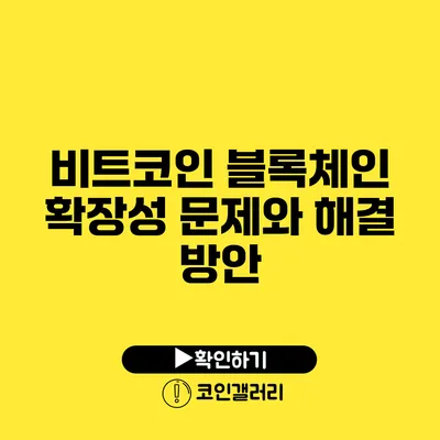 비트코인 블록체인 확장성 문제와 해결 방안