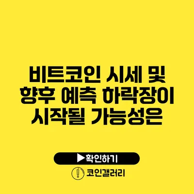 비트코인 시세 및 향후 예측: 하락장이 시작될 가능성은?