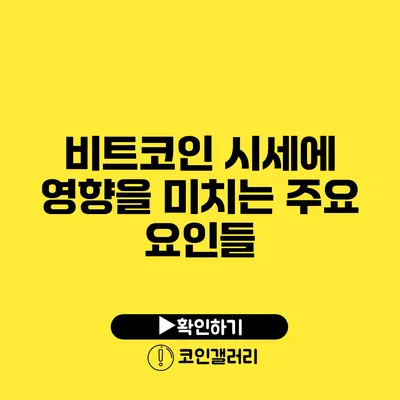 비트코인 시세에 영향을 미치는 주요 요인들