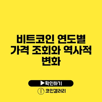 비트코인 연도별 가격 조회와 역사적 변화