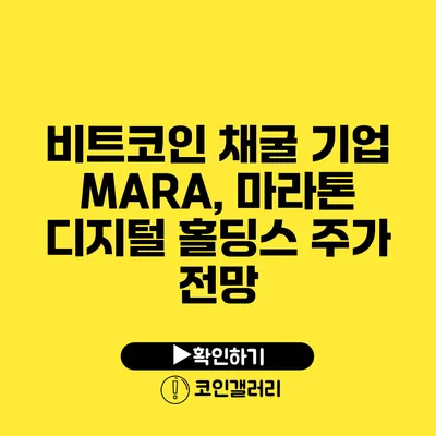 비트코인 채굴 기업 MARA, 마라톤 디지털 홀딩스 주가 전망