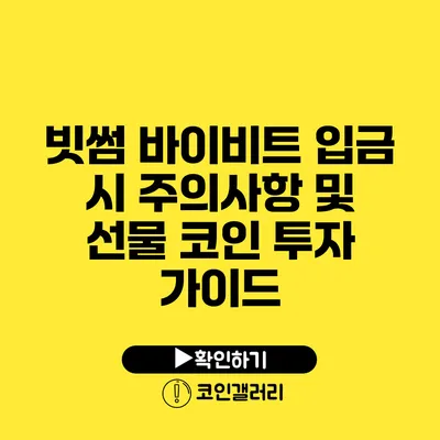 빗썸 바이비트 입금 시 주의사항 및 선물 코인 투자 가이드