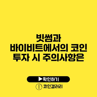 빗썸과 바이비트에서의 코인 투자 시 주의사항은?