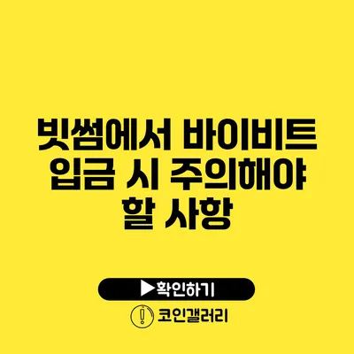 빗썸에서 바이비트 입금 시 주의해야 할 사항