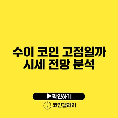 수이 코인: 고점일까? 시세 전망 분석