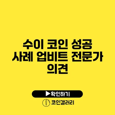 수이 코인 성공 사례: 업비트 전문가 의견