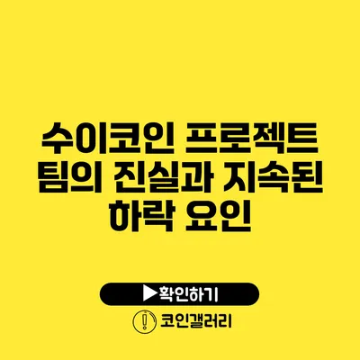 수이코인 프로젝트 팀의 진실과 지속된 하락 요인