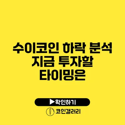 수이코인 하락 분석: 지금 투자할 타이밍은?