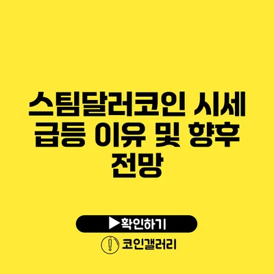 스팀달러코인 시세 급등 이유 및 향후 전망