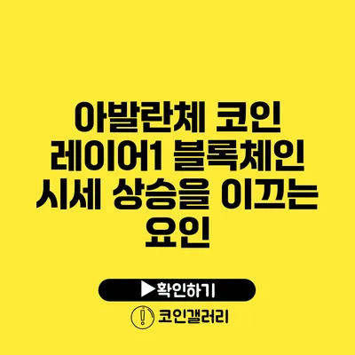 아발란체 코인: 레이어1 블록체인 시세 상승을 이끄는 요인