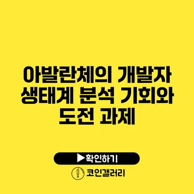 아발란체의 개발자 생태계 분석: 기회와 도전 과제