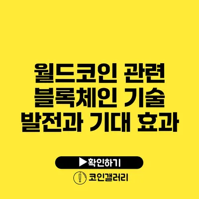 월드코인 관련 블록체인 기술 발전과 기대 효과