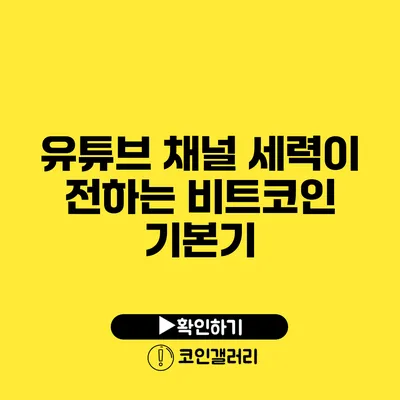 유튜브 채널 세력이 전하는 비트코인 기본기