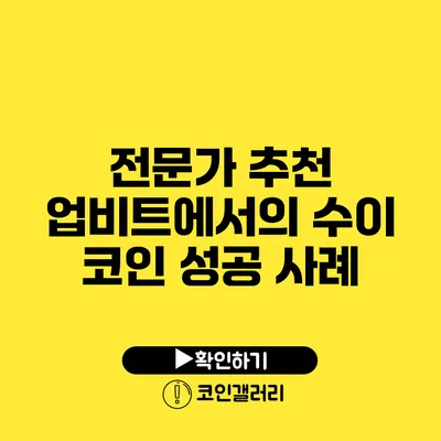 전문가 추천: 업비트에서의 수이 코인 성공 사례