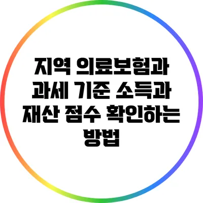 지역 의료보험과 과세 기준: 소득과 재산 점수 확인하는 방법