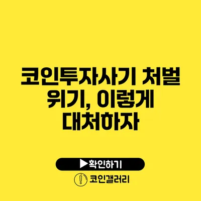 코인투자사기 처벌 위기, 이렇게 대처하자