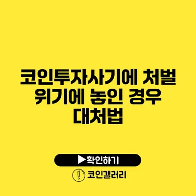 코인투자사기에 처벌 위기에 놓인 경우 대처법