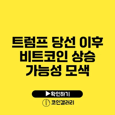 트럼프 당선 이후 비트코인 상승 가능성 모색