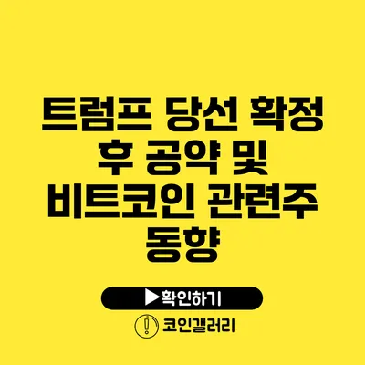 트럼프 당선 확정 후 공약 및 비트코인 관련주 동향