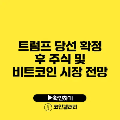 트럼프 당선 확정 후 주식 및 비트코인 시장 전망