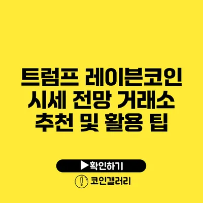 트럼프 레이븐코인 시세 전망: 거래소 추천 및 활용 팁