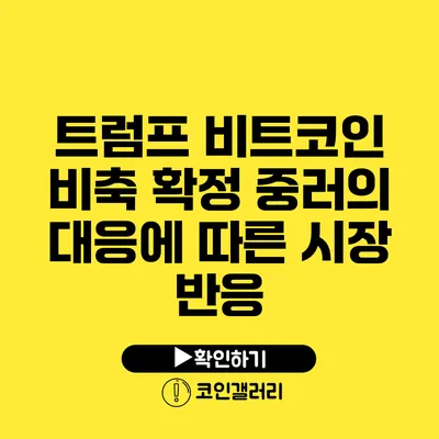 트럼프 비트코인 비축 확정? 중러의 대응에 따른 시장 반응