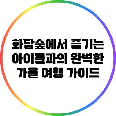 화담숲에서 즐기는 아이들과의 완벽한 가을 여행 가이드