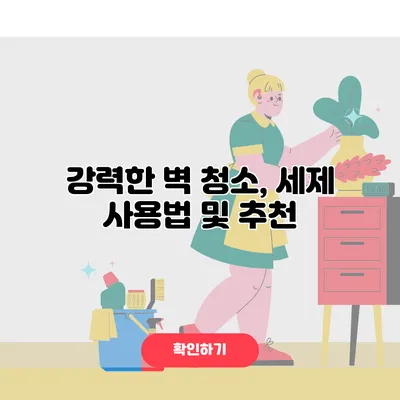 강력한 벽 청소, 세제 사용법 및 추천