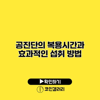 공진단의 복용시간과 효과적인 섭취 방법