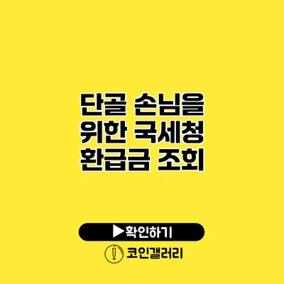 단골 손님을 위한 국세청 환급금 조회