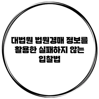 대법원 법원경매 정보를 활용한 실패하지 않는 입찰법