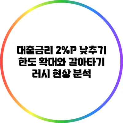 대출금리 2%P 낮추기: 한도 확대와 갈아타기 러시 현상 분석