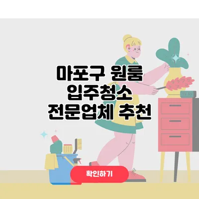 마포구 원룸 입주청소 전문업체 추천